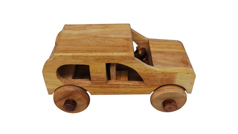 Qtoys Natural Wooden Car