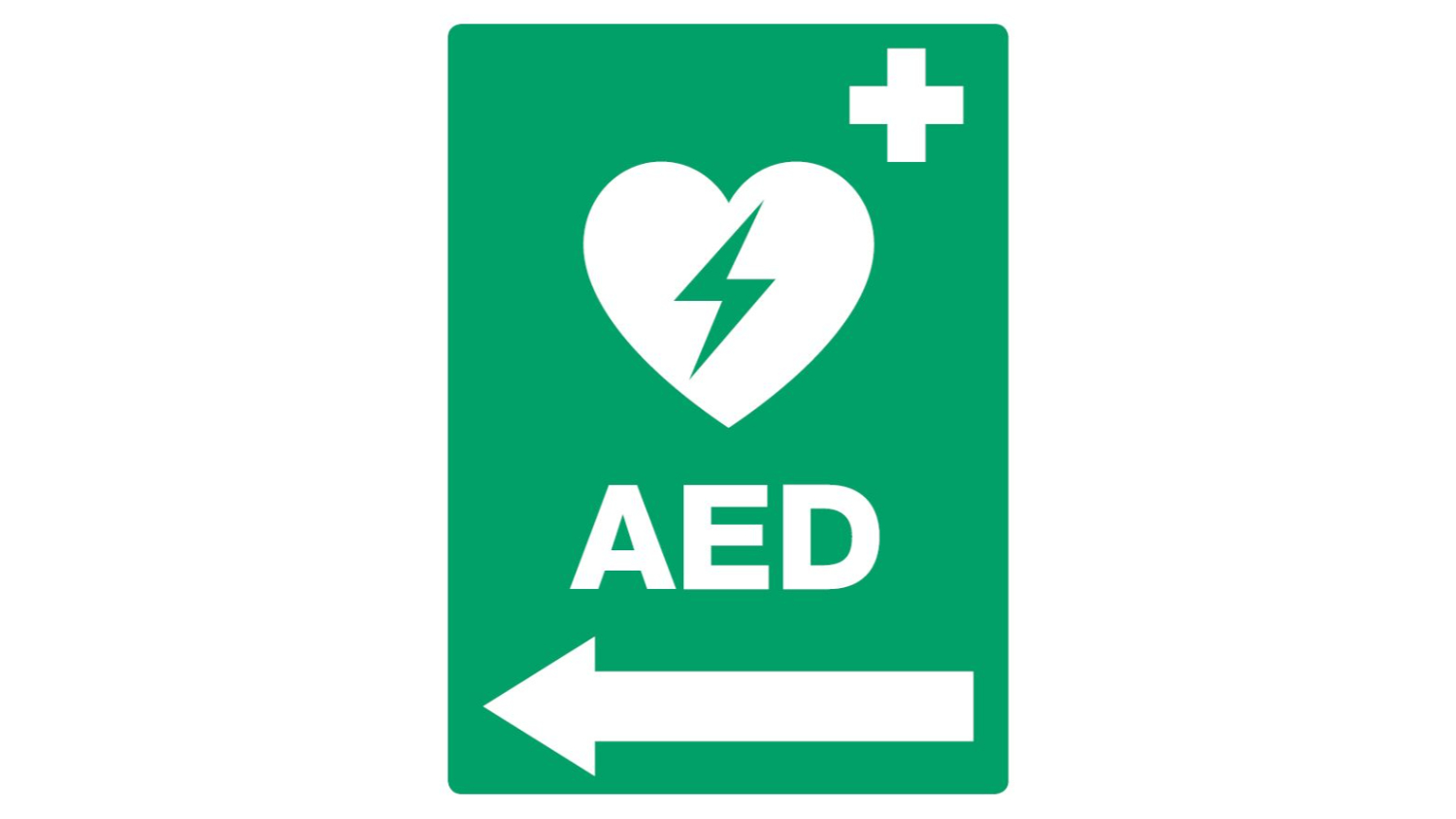 Outdoor Defibrillator Location Sign 30 x 40cm - Left Arrow