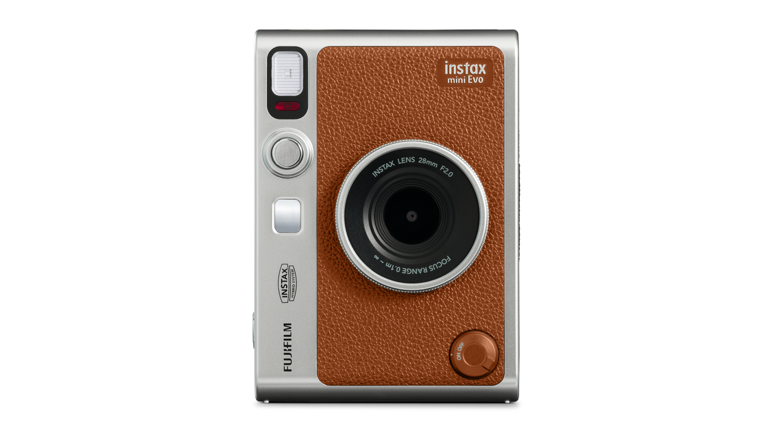 Instax Mini Evo Instant Film Camera - Brown | Harvey Norman New