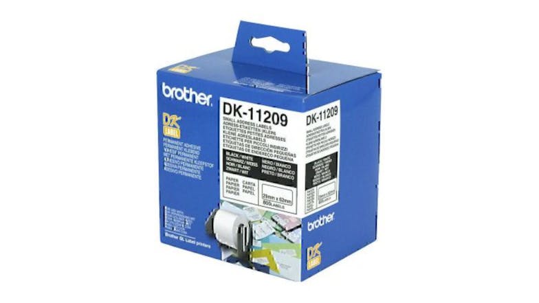 Brother DK11209 Black on White Label Roll - 29 x 62mm (800 Labels)