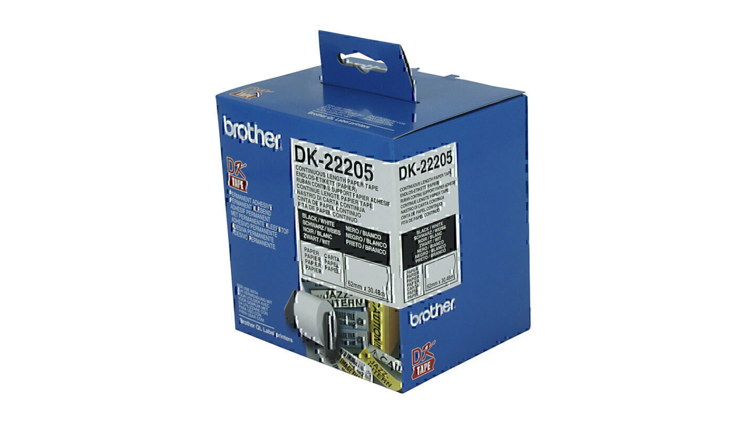 Brother DK222105 Black on White Thermal Labelling Tape - 62mm x 30.48m
