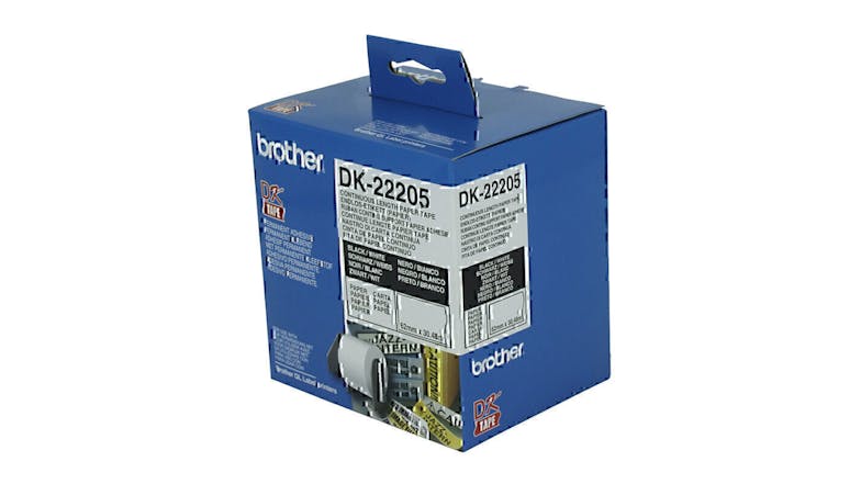 Brother DK222105 Black on White Thermal Labelling Tape - 62mm x 30.48m