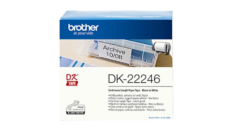 Brother DK-22246 Black on White Continuous Label Roll - 103mm x 30.48m