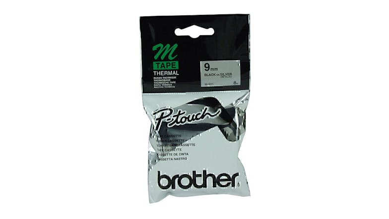 Brother TZe-921 Black on Silver Labelling Tape - 9mm x 8m