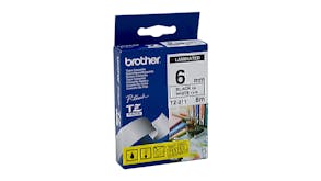 Brother TZe-211 Black on White Labelling Tape - 6mm x 8m