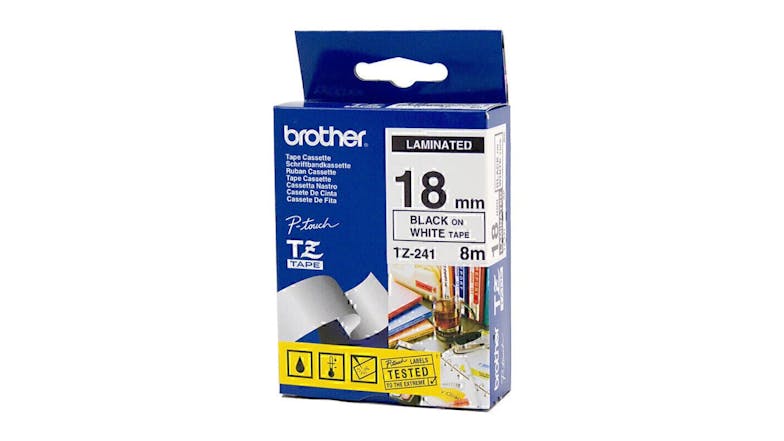 Brother TZe-241 Black on White Labelling Tape - 18mm x 8m