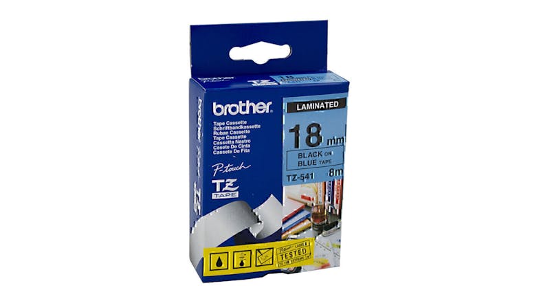 Brother TZe-541 Black on Blue Labelling Tape - 18mm x 8m