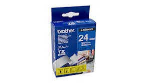 Brother TZe-555 White on Blue Labelling Tape - 24mm x 8m