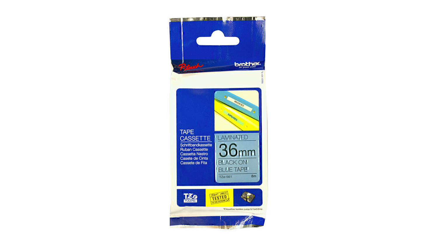 Brother TZe-561 Black on Blue Labelling Tape - 36mm x 8m