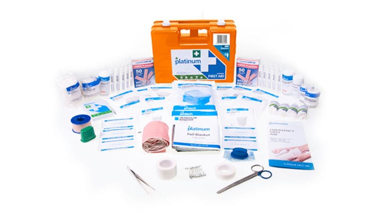 Platinum Workplace First Aid Kit Large 172pcs. w/ Hi-Vis Cabinet - Orange