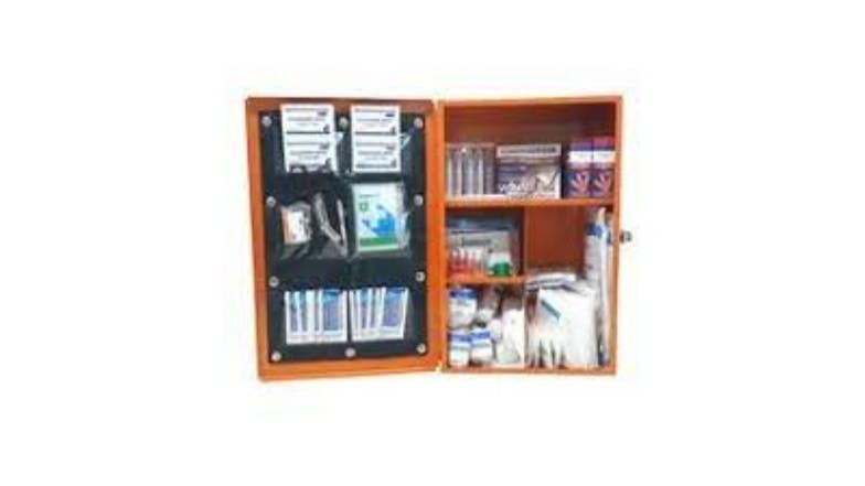 Platinum Workplace First Aid Kit Jumbo 208pcs. w/ Hi-Vis Cabinet - Orange