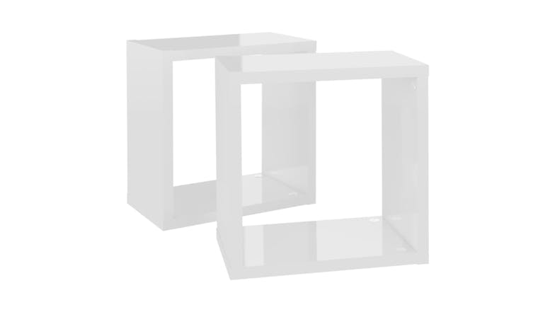 NNEVL Wall Shelves Floating Cube 2pcs. 26 x 15 x 26 - Gloss White