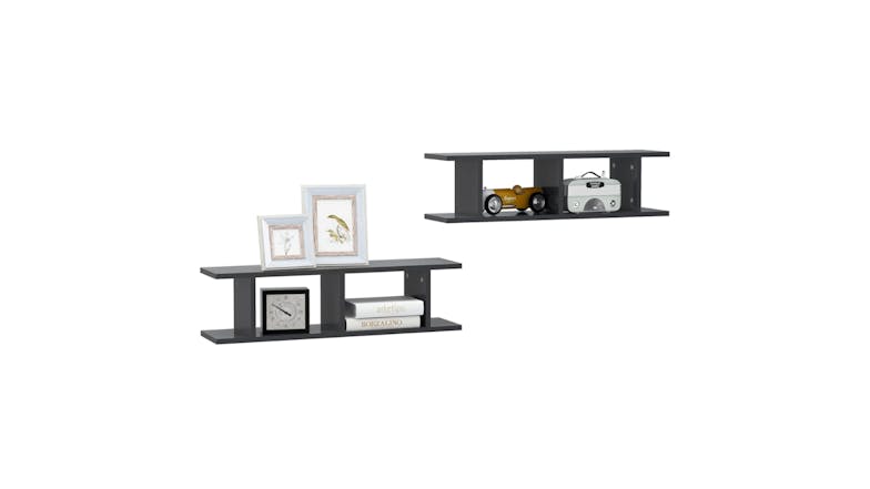 NNEVL Wall Shelves 6 Display Cube 78 x 18 x 20cm - Grey