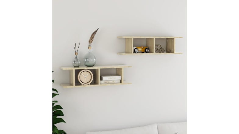 NNEVL Wall Shelves 6 Display Cube 78 x 18 x 20cm - Sonoma Oak