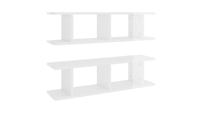 NNEVL Wall Shelves 6 Display Cube 78 x 18 x 20cm - Gloss White