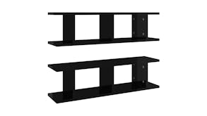 NNEVL Wall Shelves 6 Display Cube 78 x 18 x 20cm - Gloss Black