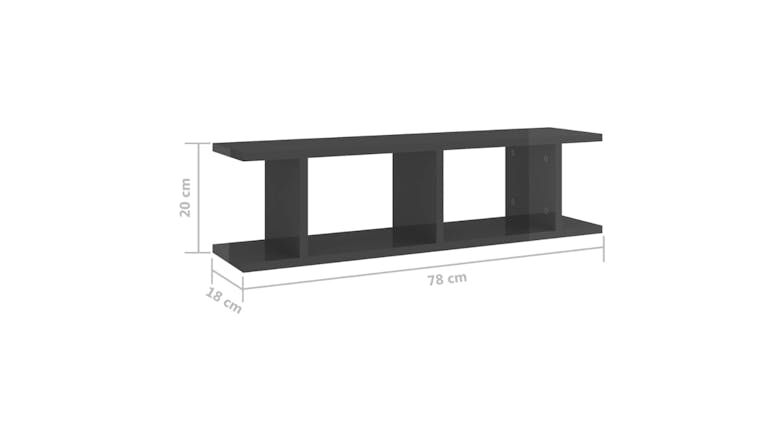 NNEVL Wall Shelves 6 Display Cube 78 x 18 x 20cm - Gloss Grey