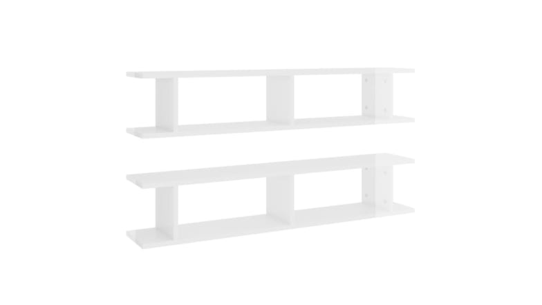 NNEVL Wall Shelves Floating Ladder 2pcs. 105 x 18 x 20cm - Gloss White