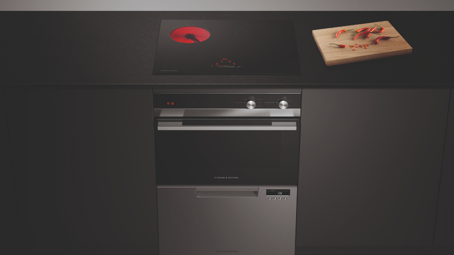 Fisher & Paykel 60cm 4 Zone Ceramic Cooktop - Black (Series 5/CE604DTB1)