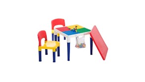 Gem Toys Children's Building Block Play Table w/ 100 Blocks