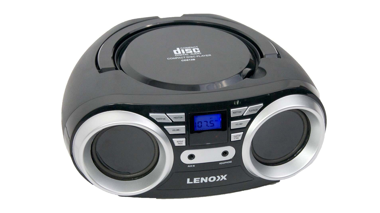 Lenoxx Portable CD Player w/ AM/FM Radio, AUX In - Black