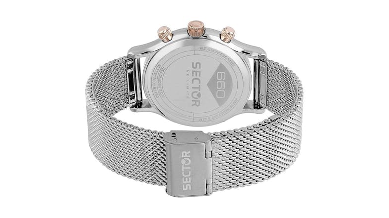 Sector 660 Multifunction Silver Mesh Watch - Blue Dial