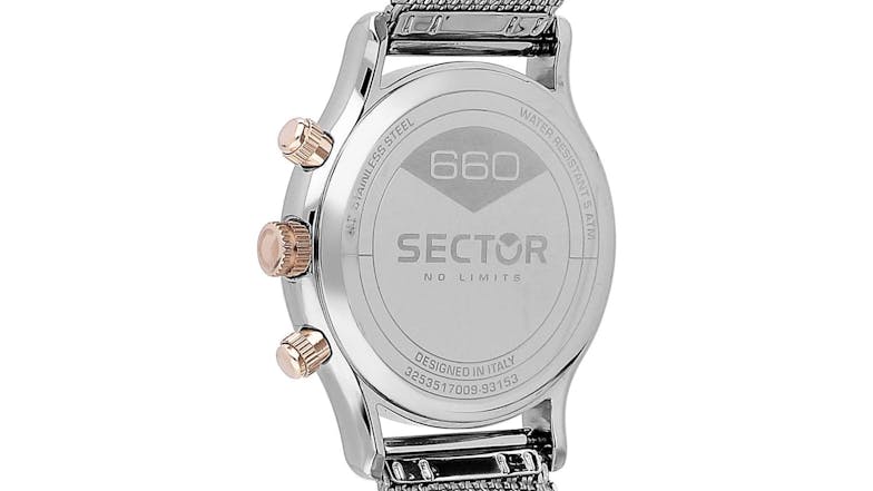 Sector 660 Multifunction Silver Mesh Watch - Blue Dial