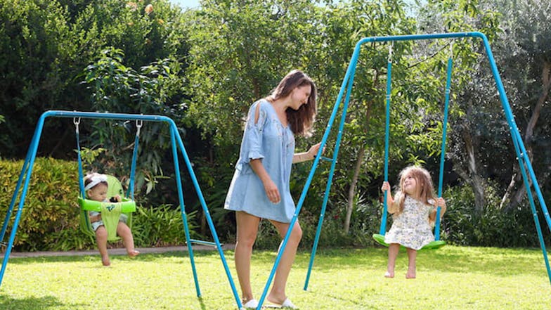 TP Small-to-Tall Adjustable Metal Swing Set w/ 2 Seats