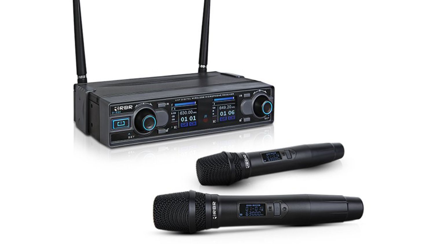 RBR Professional UHF Wireless Rechargable Microphone & Reciever Set