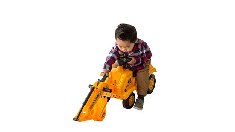 Lenoxx Children's Ride-On Excavator w/ Interactive Scooping Action - Small