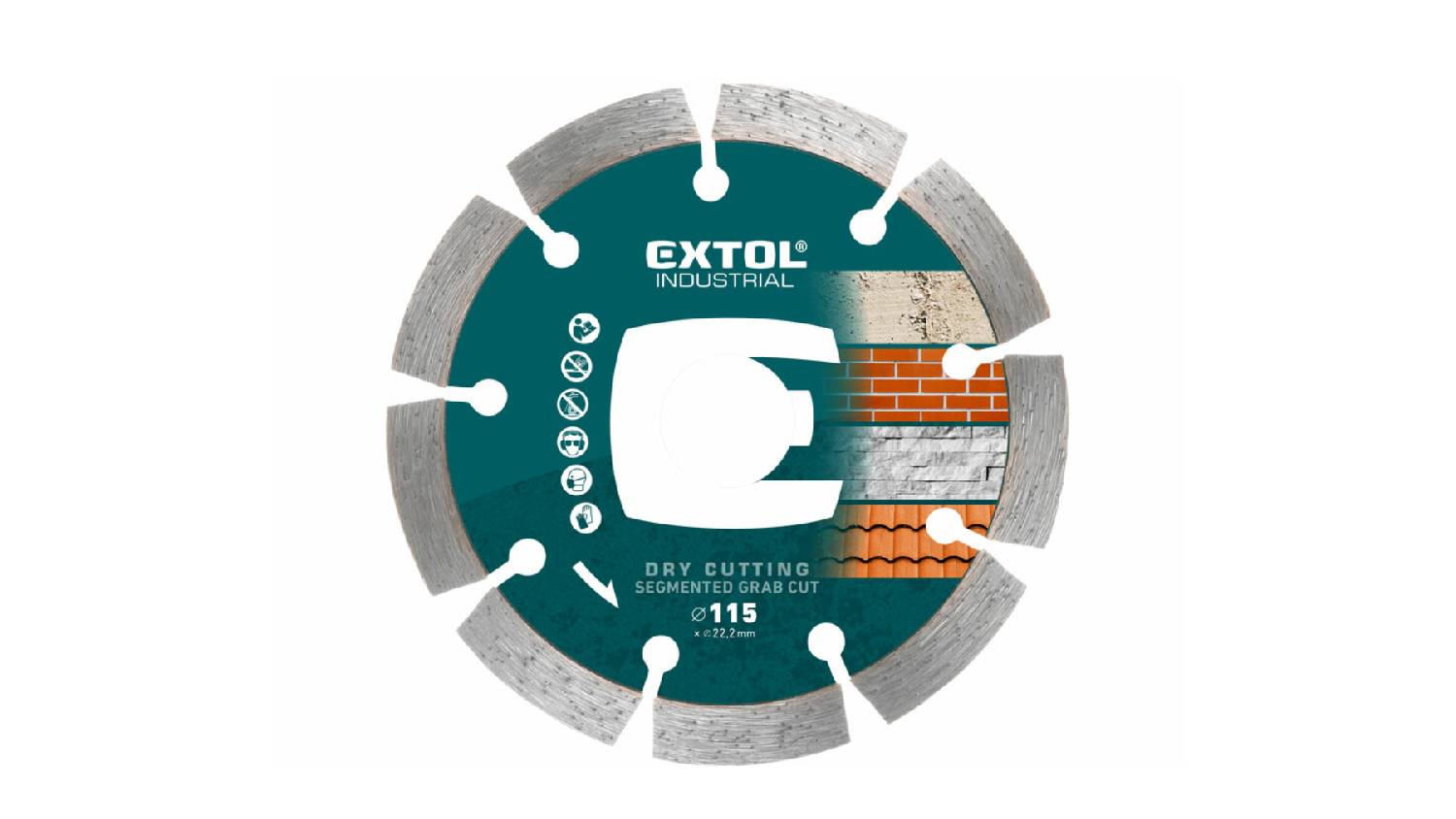 Extol Diamond Dry Cutting Disk Grab Cut Segmented 115mm