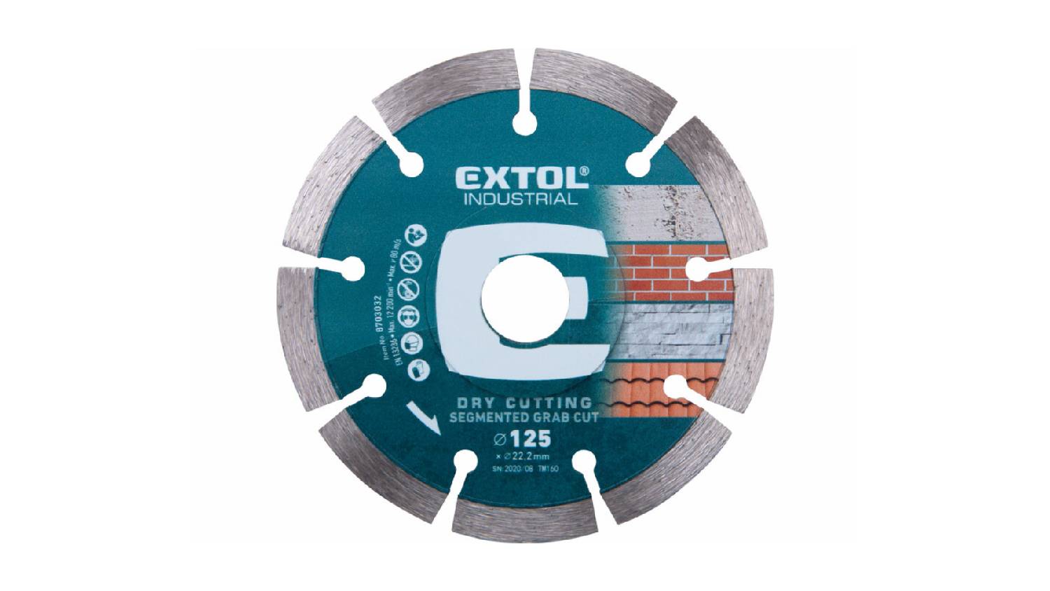 Extol Diamond Dry Cutting Disk Grab Cut Segmented 125mm