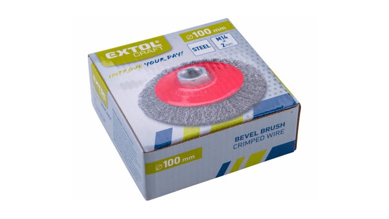 Extol Crimped Steel Grinding Bevel Brush 100mm