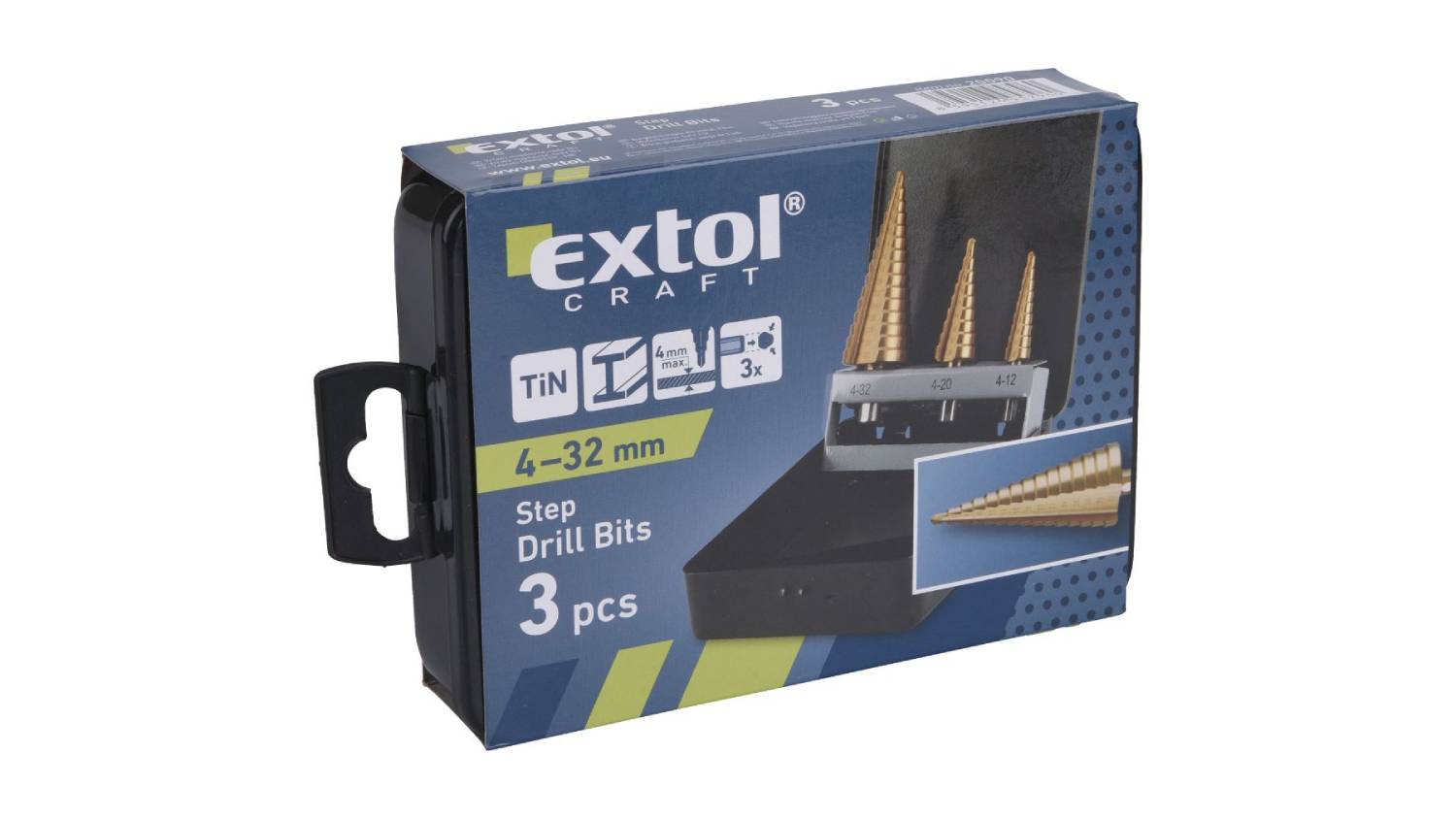 Extol Step Drill Set 3pcs.