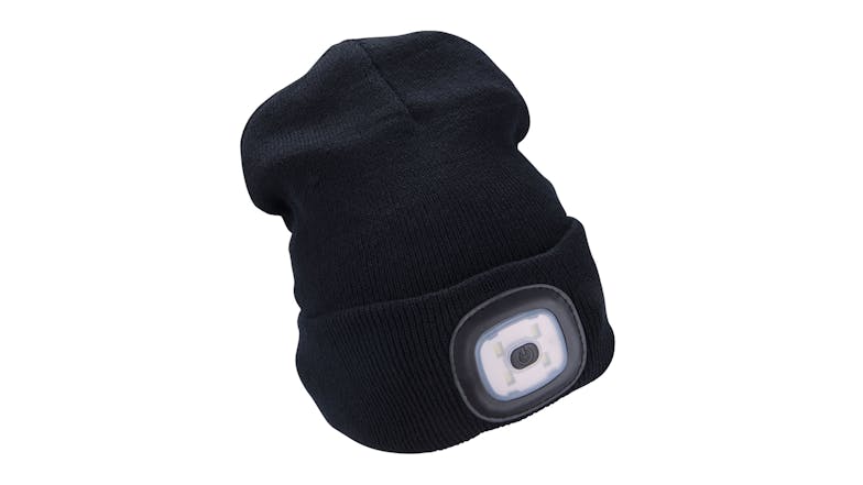 Extol Beanie w/ Rechargable LED Light - Black