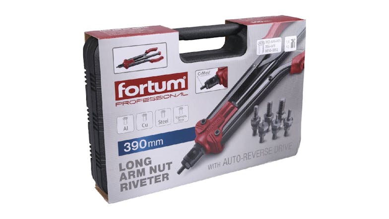 Fortum Long-Arm Rivnut Instillation Tool w/ Quick-Release Nut M3 - M12 390mm