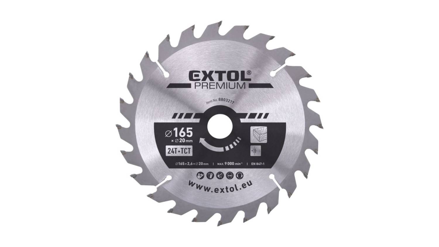Extol TCT Circular Saw Blade 24T 165mm