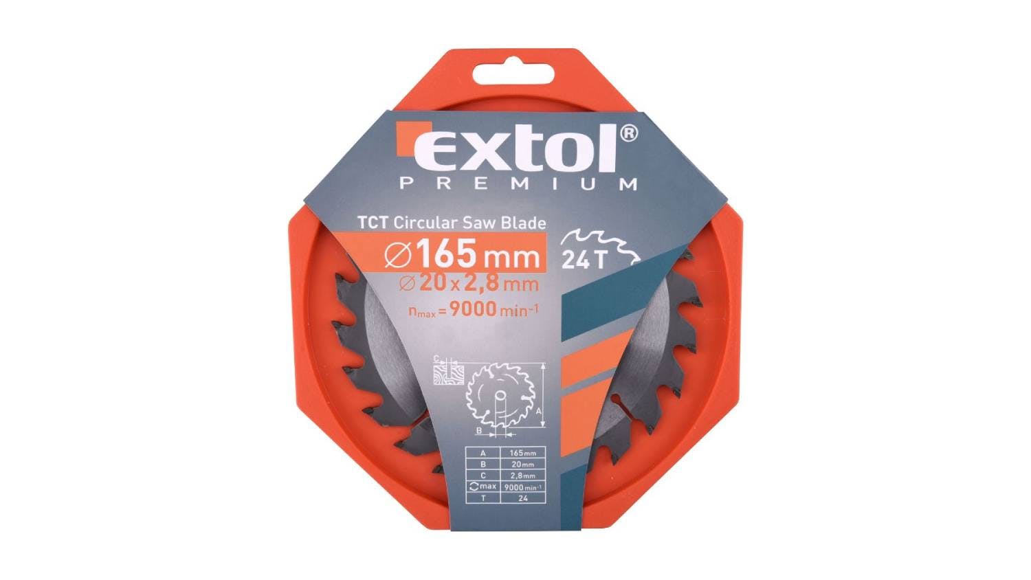 Extol TCT Circular Saw Blade 24T 165mm