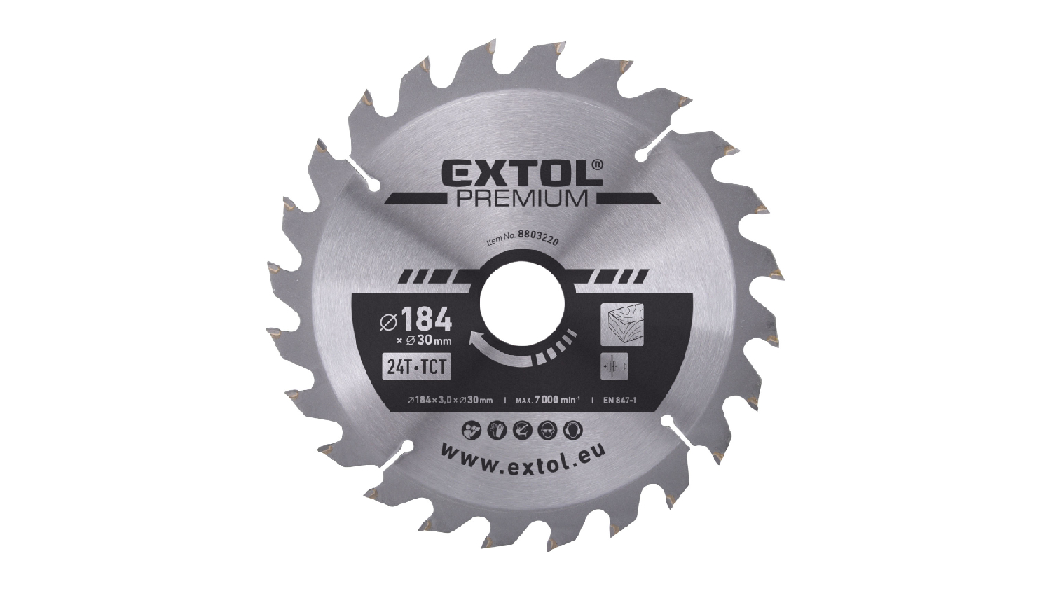 Extol TCT Circular Saw Blade 24T 184mm