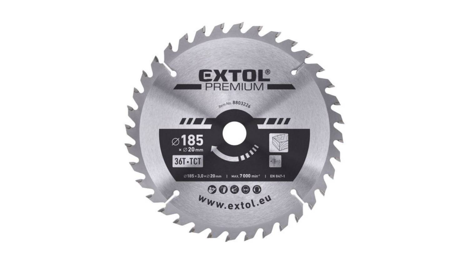 Extol TCT Circular Saw Blade 36T 185mm