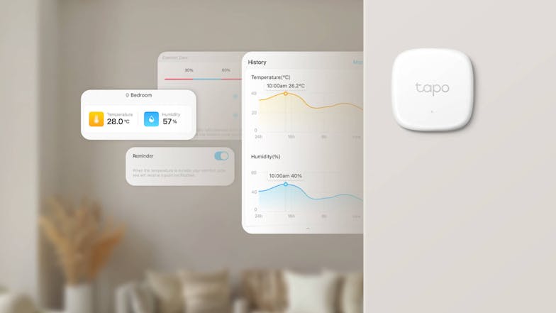 TP-Link Tapo T310 Smart Temperature & Humidity Sensor (Wireless, Motion Detection, Instant Notification, Battery Powered)