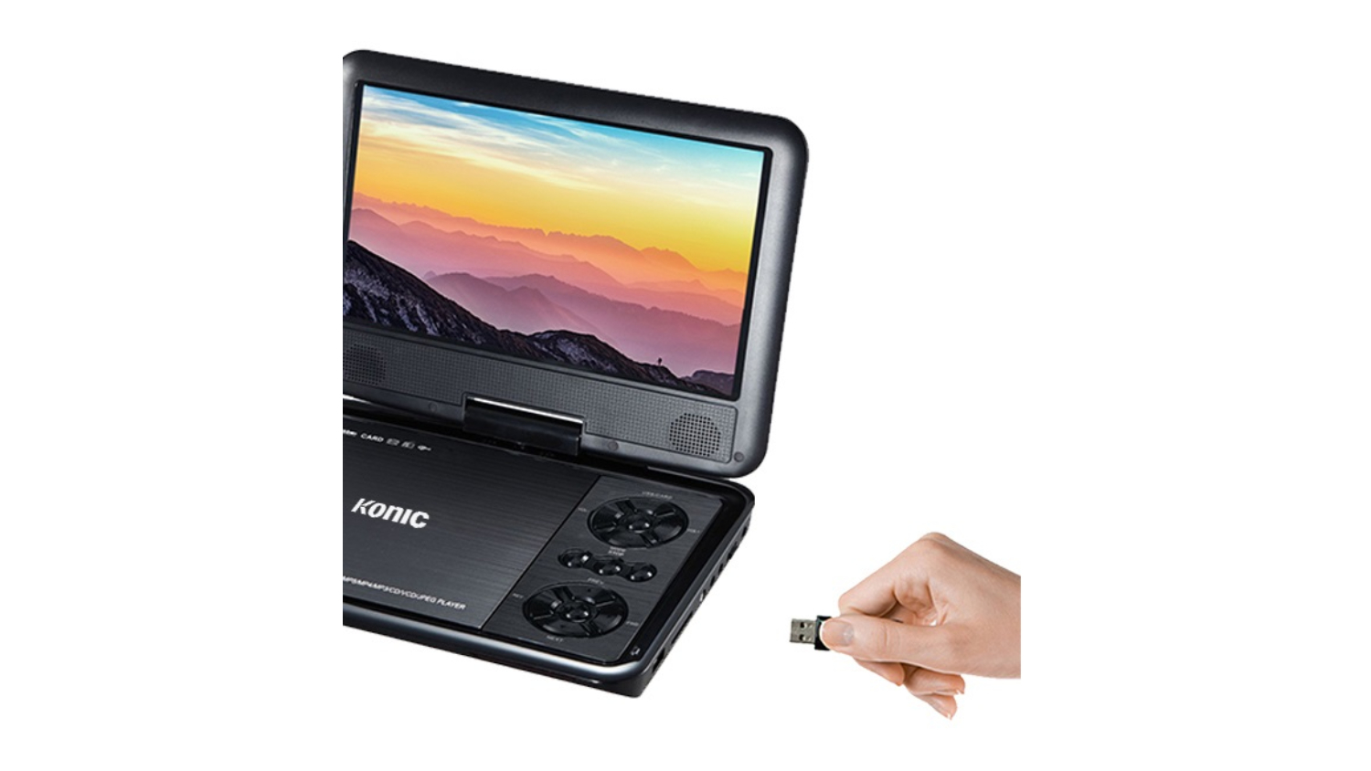 Konka KPD9100 9" Portable DVD & Media Player Black (with Game Mode