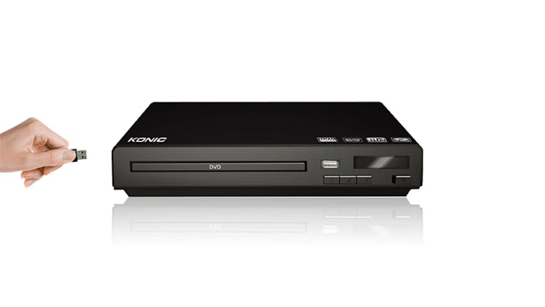 Konic KVD-802 Mini CD/DVD Player - Black