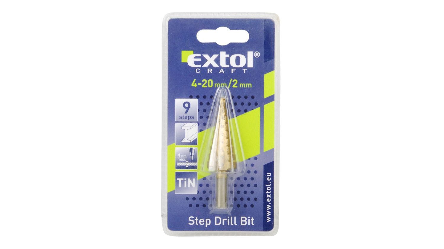 Extol 4 - 20mm Step Drill Bit 9 Steps