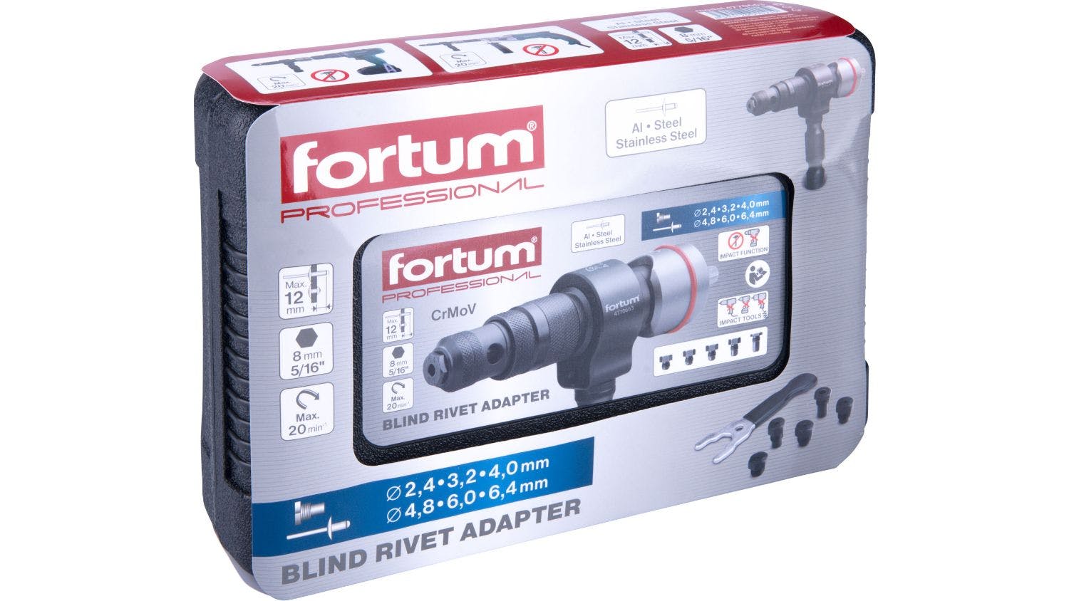 Fortum Blind Rivet Drill Adaptor 2.4 - 4.8mm