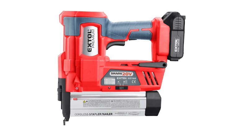 Extol SHARE20V Cordless Finishing Nail/Staple Gun w/ 2000mAh Battery