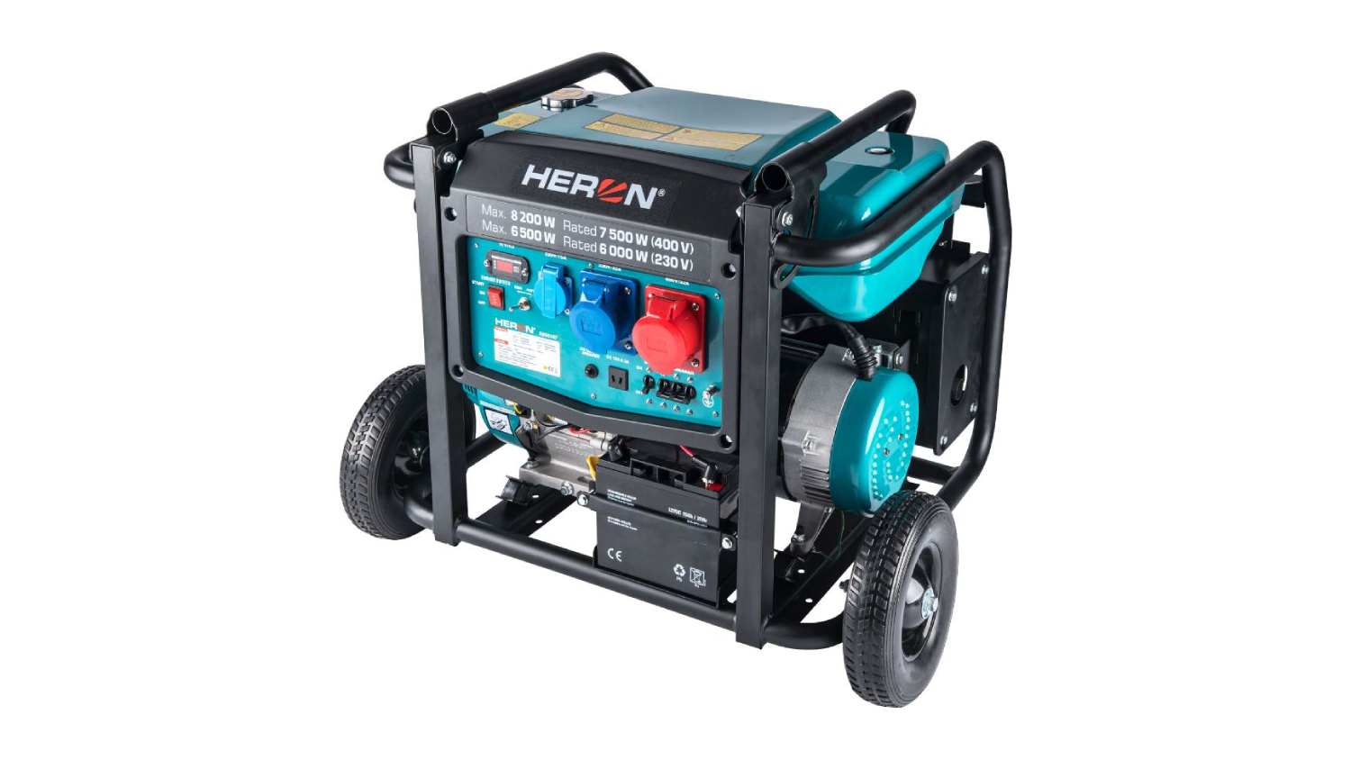 Heron Three Phase Petrol Generator 17hp 8.2kW w/ Zero Gravity Frame