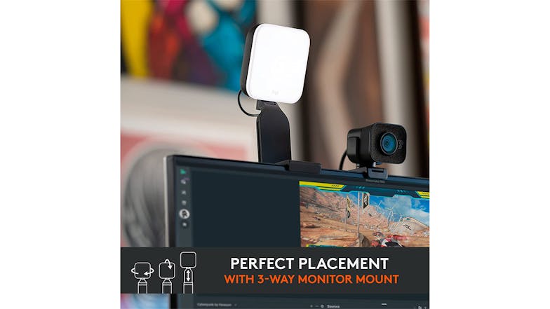 Logitech Litra Glow Premium LED Streaming Light with TrueSoft and Monitor Mount