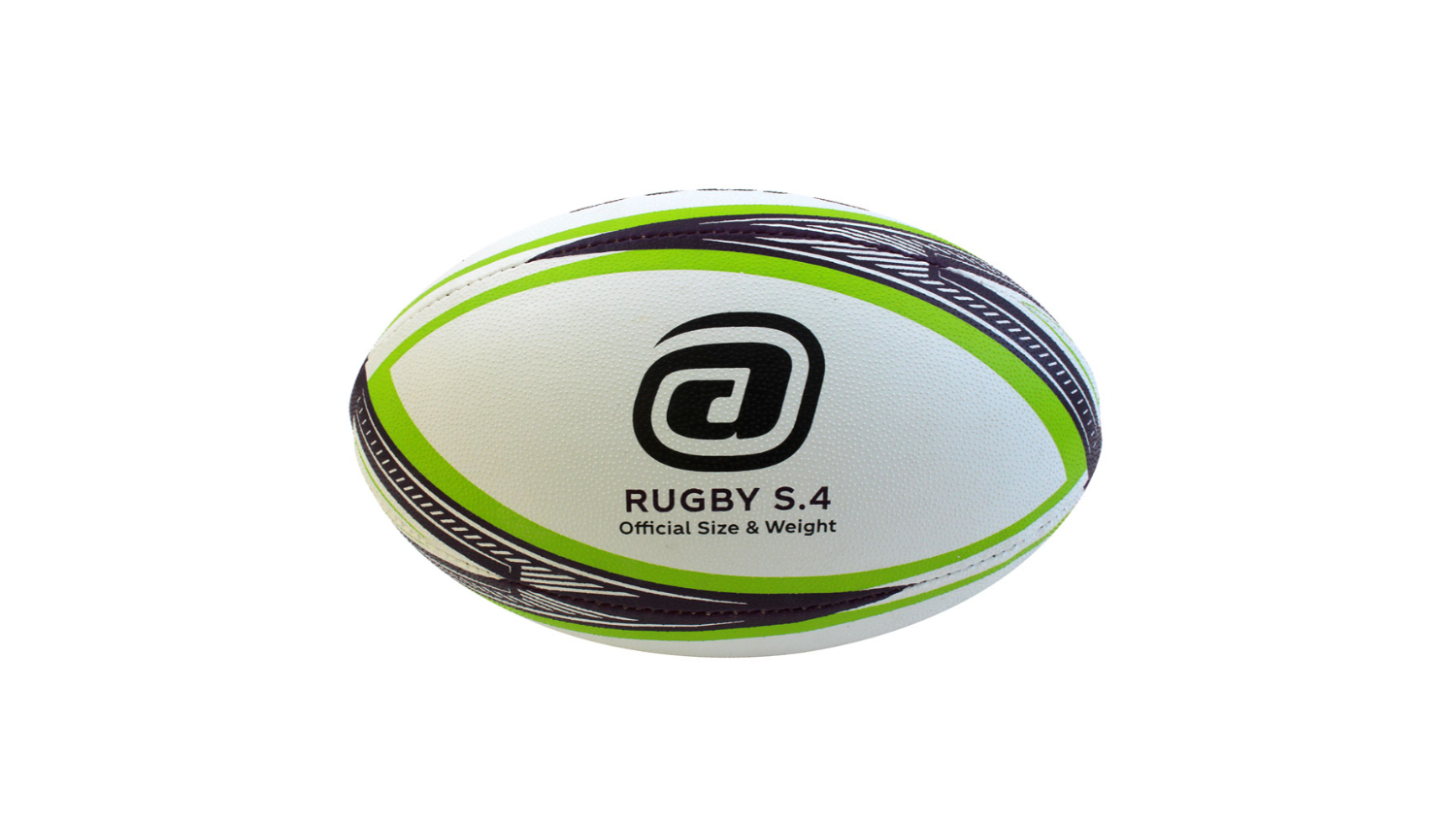 Avaro Club Match Rugby Ball Size 4 - Purple/Green/White