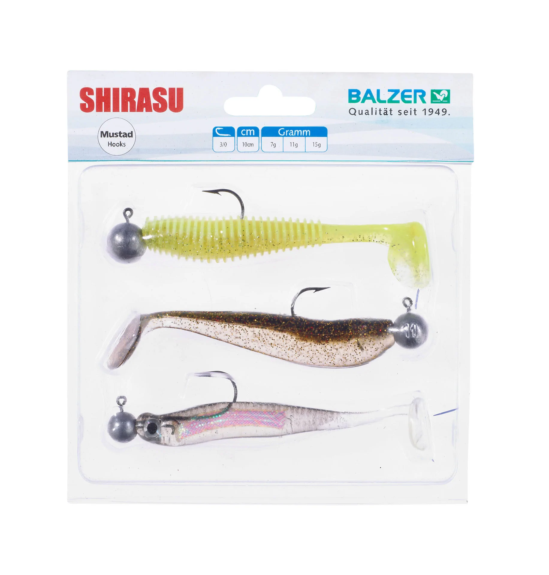 Shirasu 11cm Lure Set - Holo Yoko, Akiri Worm and Waggle